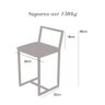 Conjunto Mesa Preta 4 Cadeiras Pequena Estofado Industrial Black - 3