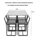 Ver imagem 2 de Conjunto Mesa Preta 4 Cadeiras Pequena Estofado Industrial Black