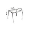 Ver imagem 2 de Conjunto Mesa Sala Jantar Reno com Tampo de Vidro 90x90cm e 4 Cadeiras Lisboa Cromada Preto