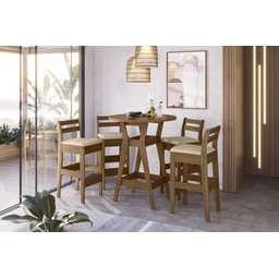 CONJUNTO BISTRO COM 04 BANQUETAS Cedro Gold 51C - 3