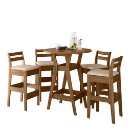 CONJUNTO BISTRO COM 04 BANQUETAS Cedro Gold 51C - 4