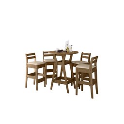 CONJUNTO BISTRO COM 04 BANQUETAS Cedro Gold 51C - 2