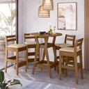 Ver imagem 1 de CONJUNTO BISTRO COM 04 BANQUETAS Cedro Gold 51C