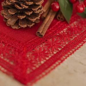 Caminho de Mesa Retangular 40x170cm Natal 1635 - Rafimex Vermelho