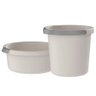 Kit Balde e Bacia de Limpeza Flow Bege 5l e 8,5l com Gradação de Litros e Bico Direcionador ou - 1