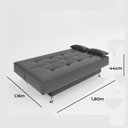 Ver imagem 6 de Sofá Cama 1,80m Fabiane Suede Cinza Madelina Decor
