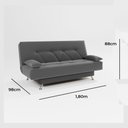 Ver imagem 5 de Sofá Cama 1,80m Fabiane Suede Cinza Madelina Decor