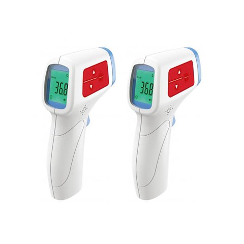 Kit 2 Termômetro Digital Clínico Infravermelho Sem Contato Superfícies Alarme Temperatura Corpo Huma