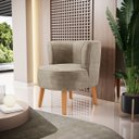 Ver imagem 1 de Cadeira Decor para Sala de Estar Confortável Recepção Tecido Veludo Macia Pés de Madeira Reforçado