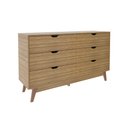 Ver imagem 2 de Cômoda 136cm 6 Gavetas Branca Cm8044 Cor: Amêndoa