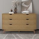 Ver imagem 1 de Cômoda 136cm 6 Gavetas Branca Cm8044 Cor: Amêndoa