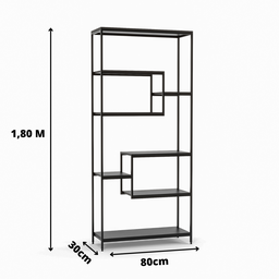 Estante Prateleira Estilo Industrial Organizador 6/4 Níveis Preto - 6