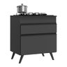 Balcão Cozinha para Cooktop 70 cm 1 Porta 1 Gaveta Veneza Multimóveis MP3706.895 Preto - 2