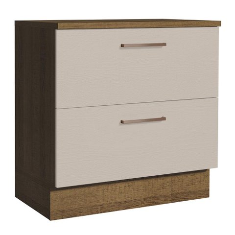 Balcão 80 Cm 2 Gavetas Rustic/crema Agata Madesa