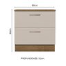 Balcão 80 Cm 2 Gavetas Rustic/crema Agata Madesa - 3