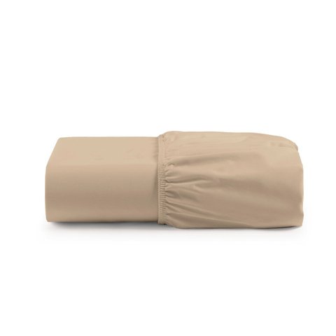 Lençol Premium Soft Avulso de Baixo Casal King com Elástico Micropercal 600 Fios Avelã