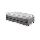 Ver mais imagens de Bicama Box Solteiro Linho Cinza 96x203x28 Cm com Colchão Hanover Inducol Molas Ensacadas
