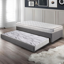 Ver imagem 1 de Bicama Box Solteiro Linho Cinza 96x203x28 Cm com Colchão Hanover Inducol Molas Ensacadas
