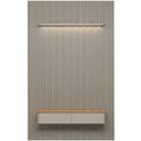 Ver imagem 7 de Painel Ripado para TV 75 pol com Bancada Orgânica e Prateleira LED 180cm Slats L05 Tauari Gris Fosco