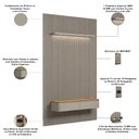 Ver imagem 5 de Painel Ripado para TV 75 pol com Bancada Orgânica e Prateleira LED 180cm Slats L05 Tauari Gris Fosco
