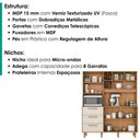 Ver imagem 4 de Kit Cozinha 5 Portas 3 Gavetas 161 cm Mari Cinamomo Areia Zanz