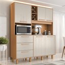 Ver imagem 2 de Kit Cozinha 5 Portas 3 Gavetas 161 cm Mari Cinamomo Areia Zanz