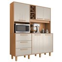 Ver imagem 1 de Kit Cozinha 5 Portas 3 Gavetas 161 cm Mari Cinamomo Areia Zanz
