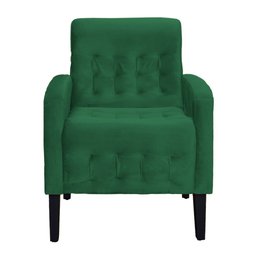 Poltrona Decorativa Luiza Para Sala de Tv Veludo Verde - 2 Poltrona Decorativa Luiza Para Sala de Tv Veludo Verde - 2
