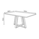 Ver imagem 2 de Mesa Jantar Pérola com 4 Cadeiras Palha Linho Bege Rubi Madeira Maciça Mel 120x90 Off White Moderna