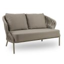 Ver imagem 1 de Namoradeira em Tricô Náutico - 2 Lugares - Estofado em Linho - Linha Luxo