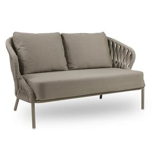 Namoradeira em Tricô Náutico - 2 Lugares - Estofado em Linho - Linha Luxo