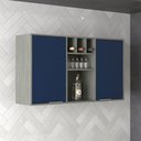Ver imagem 1 de Armário Aéreo Cozinha 120 Cm Domus 2 Portas Silver/royal - Hecol Móveis