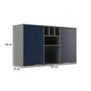 Ver imagem 4 de Armário Aéreo Cozinha 120 Cm Domus 2 Portas Silver/royal - Hecol Móveis