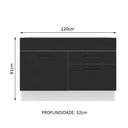 Ver imagem 3 de Balcão de Pia Cozinha 1 Porta e 2 Gavetas Branco/Preto Agata Madesa