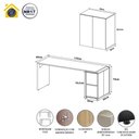 Ver imagem 3 de Mesa Escritório 1,70m C/ Balcão e Armário Aéreo 2 Portas F5 Cor:macadâmia com Branco