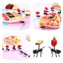 Ver imagem 2 de Kit 12 Pçs Palito Para Petisco Formigas Queijos Frutas Doces Pães Espetos Decorativo