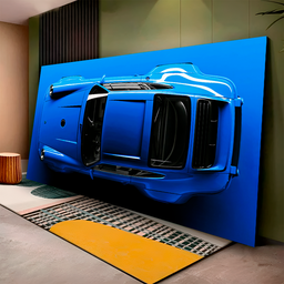 Quadro Decorativo Porsche 911 Azul - 2
