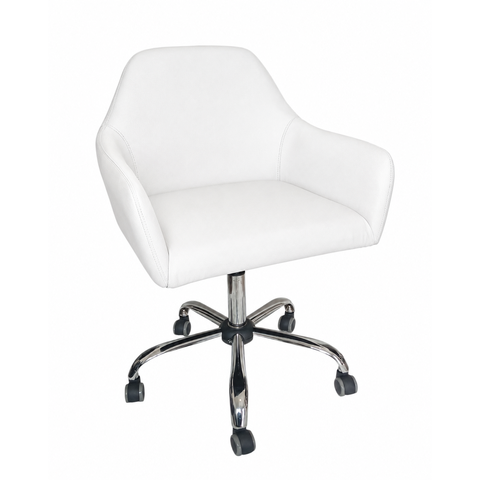 Poltrona Giratória Diamante Corino Base Cromada Regulagem de Altura Escritório Recepção Home Office