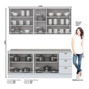 Ver imagem 2 de Cozinha Compacta 200cm Americana 4 Peças 9 Portas 3 Gavetas Henn - Branco Hp Fosco/calcare