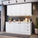 Ver imagem 1 de Cozinha Compacta 200cm Americana 4 Peças 9 Portas 3 Gavetas Henn - Branco Hp Fosco/calcare
