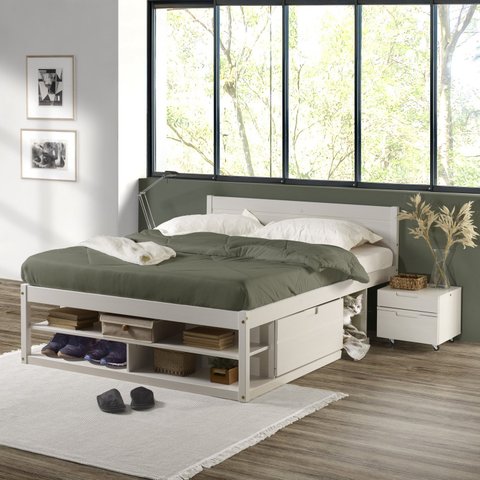 Cama Casal Multifuncional Madeira Maciça Irara CabeCasa MadeiraOriginals