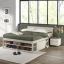 Ver imagem 1 de Cama Casal Multifuncional Madeira Maciça Irara CabeCasa MadeiraOriginals Branco/Lavado