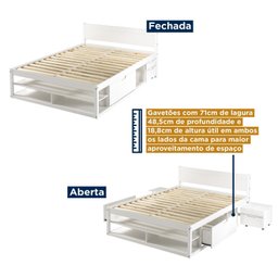Cama Casal Multifuncional Madeira Maciça Irara Cabecasa Madeiramadeira - 7