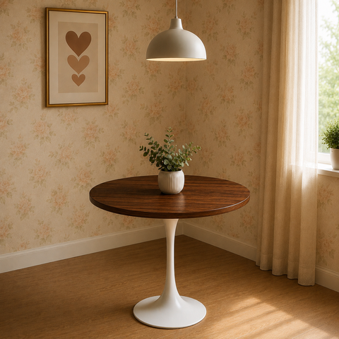 Mesa de Jantar Saarinen Redonda 70cm - MDF Melamínico Pau Ferro