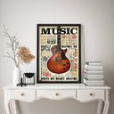 Ver imagem 2 de Quadro Decorativo Guitarra Music marrom 45x34cm - com Vidro:madeira Branca