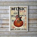 Ver imagem 1 de Quadro Decorativo Guitarra Music marrom 45x34cm - com Vidro:madeira Branca