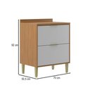 Ver imagem 3 de Balcão de Cozinha 70 Cm Domus 2 Gavetas Nogal/branco - Hecol Móveis