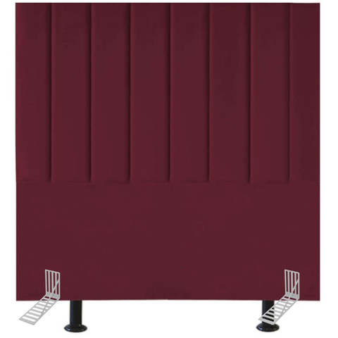 Cabeceira Estofada Cama Box Solteiro 90 Cm Catarina Suede e Frame:bordô