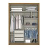 Guarda Roupa Solteiro Euforia 2 Portas de Correr com Espelho Nature/Cinza - Móveis Henn - 3