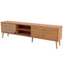 Ver imagem 1 de Rack para Sala de Estar Tv 60 Pol Porta Tela Natural 220cm Core D03 Freijó - Lyam Decor